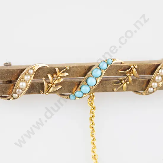 Victorian 15ct Double Bar Brooch