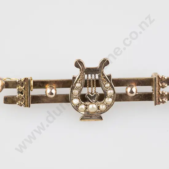 Victorian 9ct Double Bar Brooch
