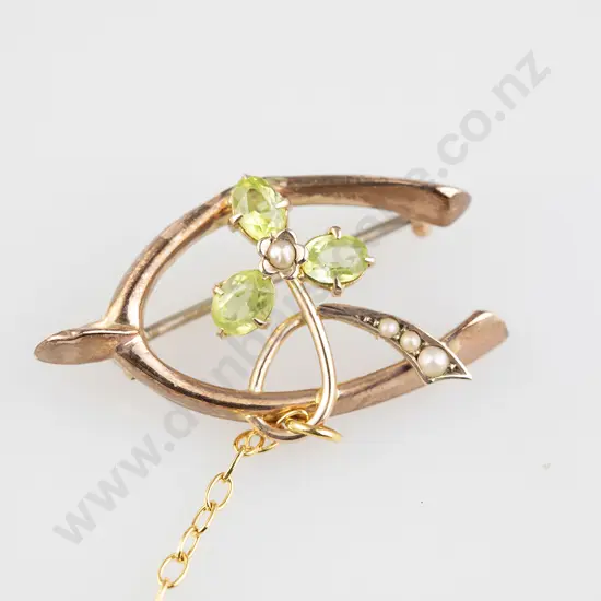 Victorian 9ct 'Lucky Wish Bone' Brooch