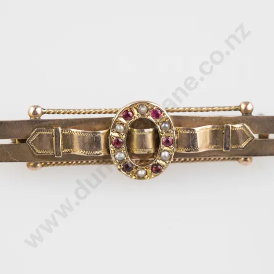 Victorian 9ct Double Bar Brooch
