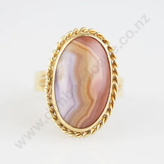 18ct Single Carnelian Dress Ring