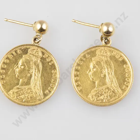 Pair Victoria 1887 Jubilee Issue Half Sovereigns