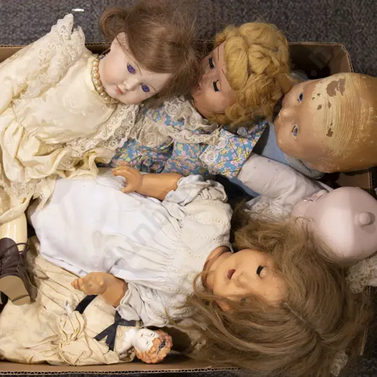 Two Italian Composition Dolls and Others