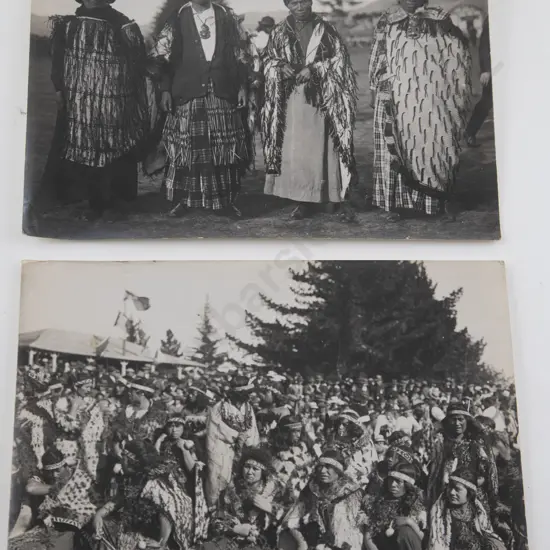 Two Photographs of Maori Wahine (Women) Gatherings