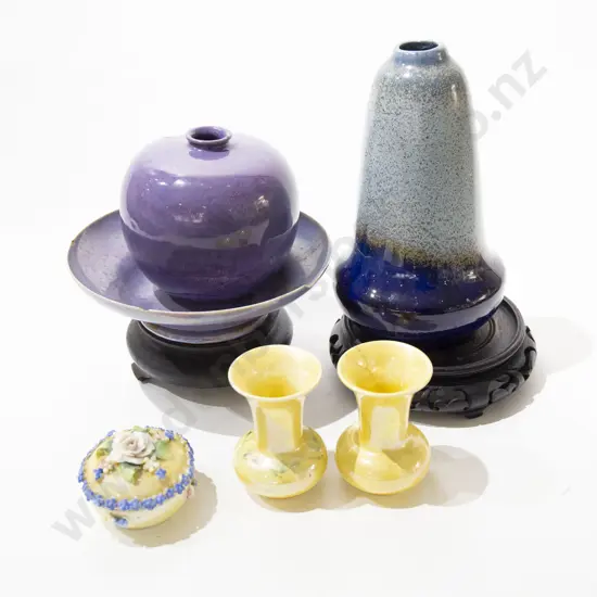 Small Group of Ruskin Bretby and Other Studio China (Some Damage)