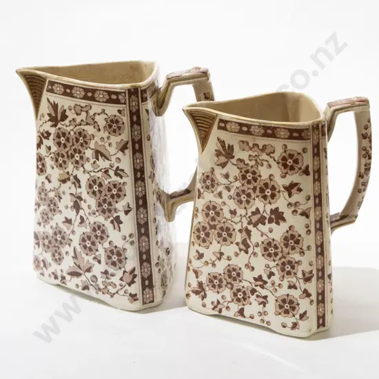 Two Victorian Triangular Jugs