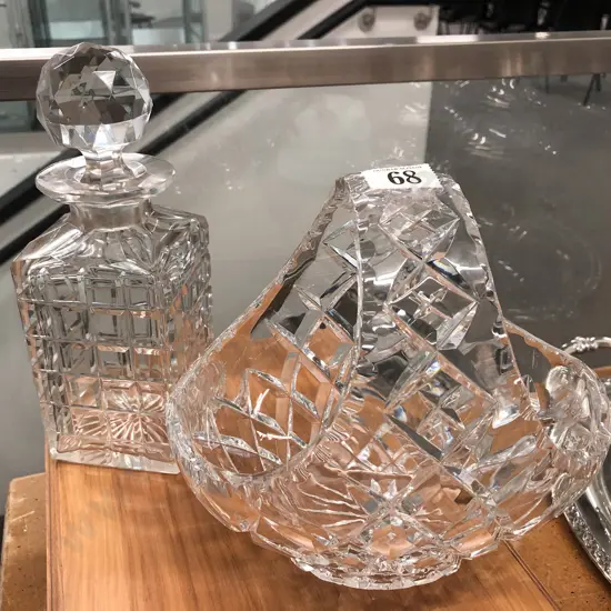 Crystal Basket and Decanter
