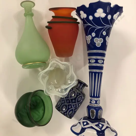 Six Pieces of Bohemian and Art Glass (AF)