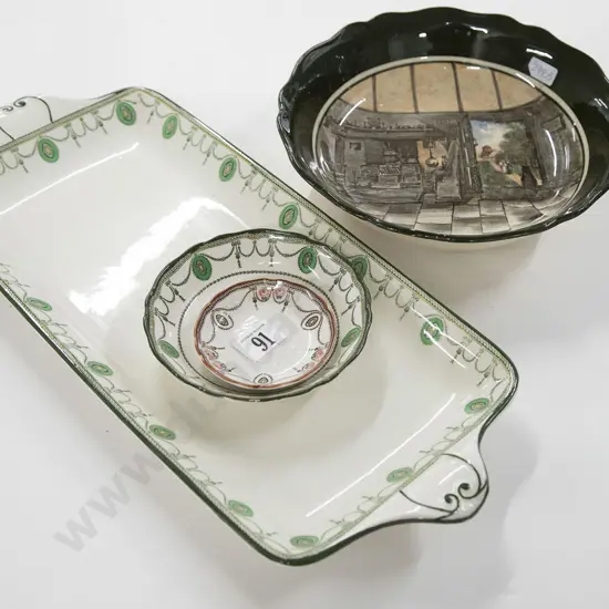 Three Rd Bowls and Sandwich Tray