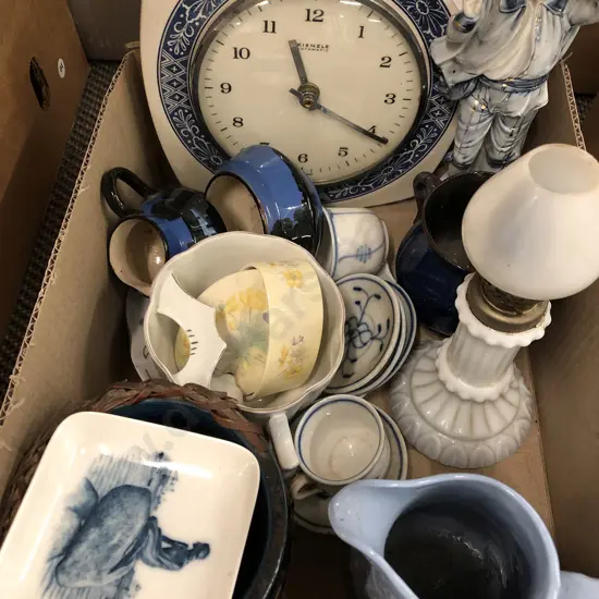 Small Box of Mixed China Including Victorian Jug etc