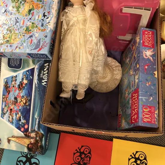 Box With Doll / Jigsaws / Fishing Tackle
