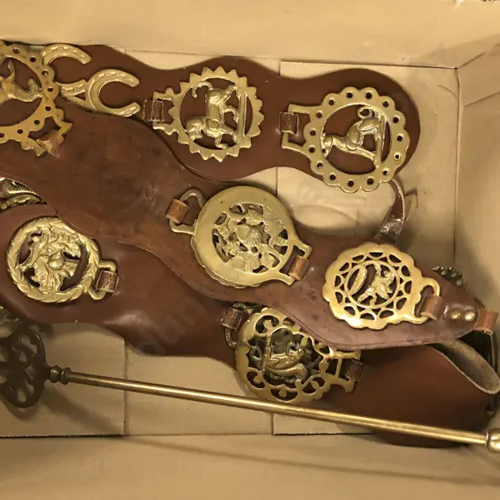 Horse Brasses and Brass Toasting Fork