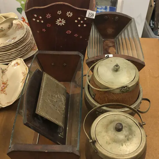 Qty of Woodware Including Biscuit Barrels and Flower Troughs Etc