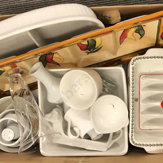 Box of Mixed Crockery and Glassware