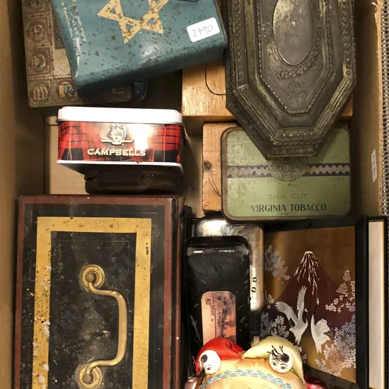 Assorted Boxes with Cash Tin Etc
