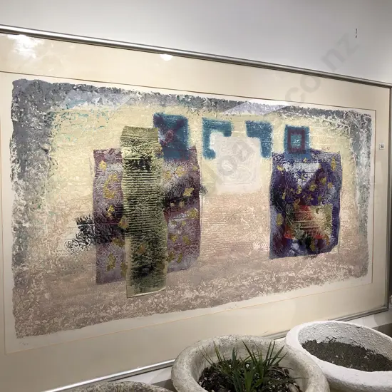 Large Framed Mixed Media Print entitled 'Emblems' ltd ed 101/200