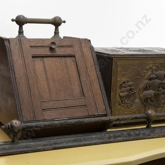 Two Coal Boxes and Cast Iron Fender