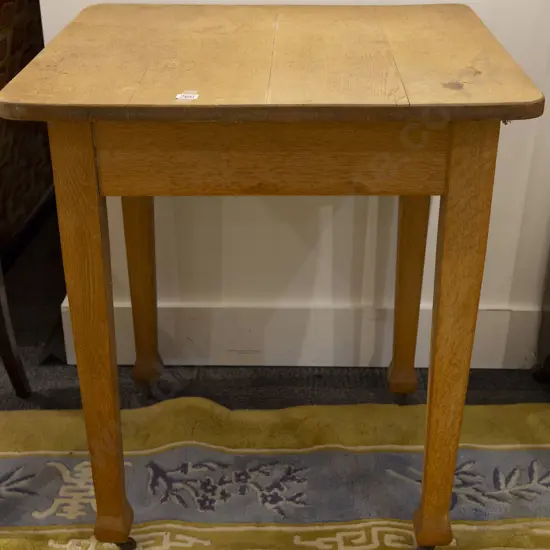 Edwardian Blonde Oak Side Table
