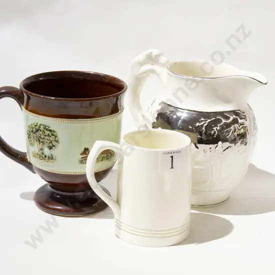Keith Murray Wedgwood Mug together with Wedgwood Jug & Denby Hunting Mug