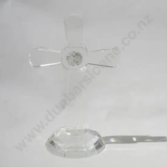 Oleg Cassini Glass Cross Ornament