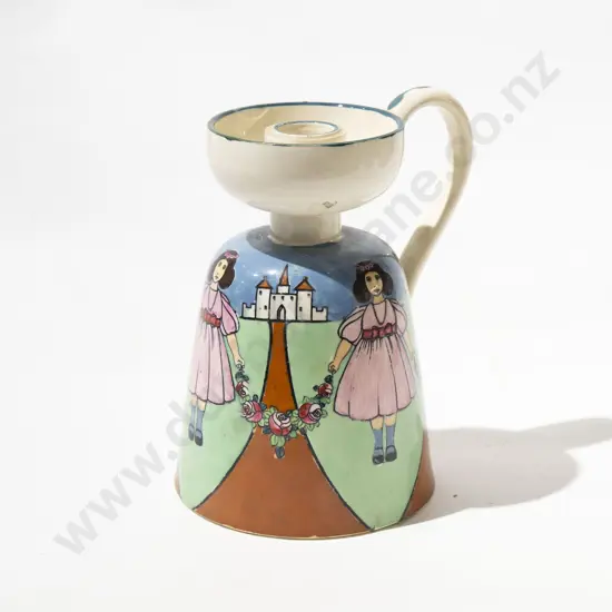 Wardle & Co Handled Hand Painted Candlestick Holder