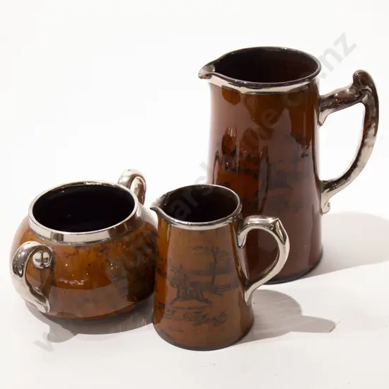 Sports and Past Times Sugar and Cream With Larger Jug