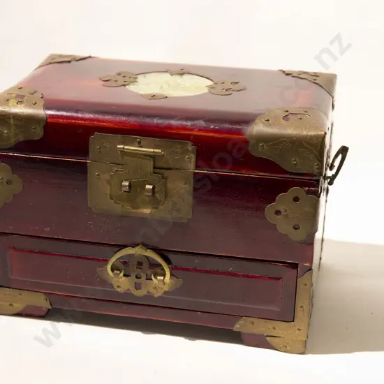 Brass Bound Lacquered Jewellery Box