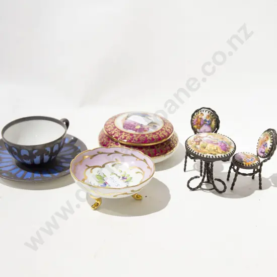 Quantity of Limoges China and Miniature Furniture (6)