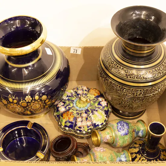 Qty Asst Vases etc Incl. Cloisonné