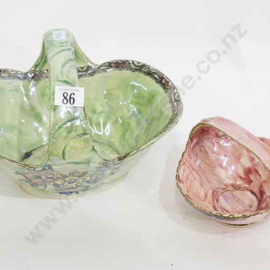 Two Lustre Baskets of Sizes