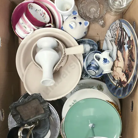 Box Asst China & Pressed Glass