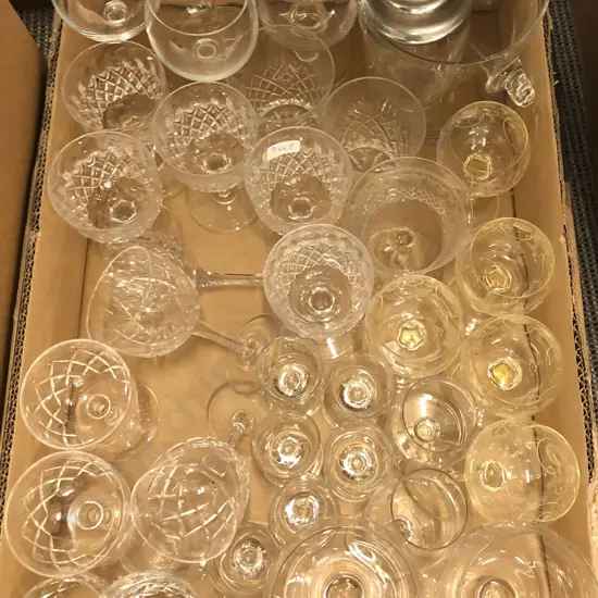 Box Qty Crystal & Glassware Incl. Ice Bucket / Cocktail Shaker etc