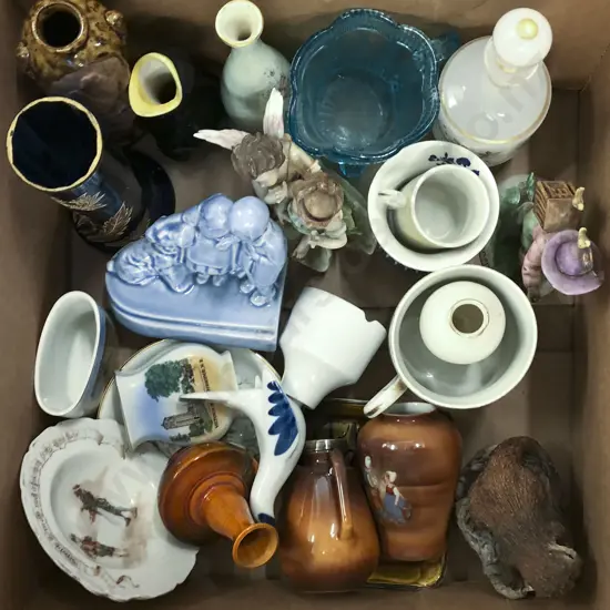 Small Box Asst China & Ornaments Incl. Royal Bayreuth & Dresden