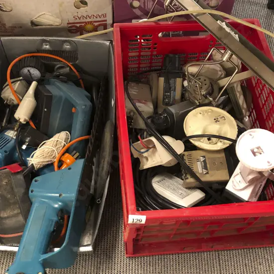 Two Boxes Asst Power Tools & Asst Electronics