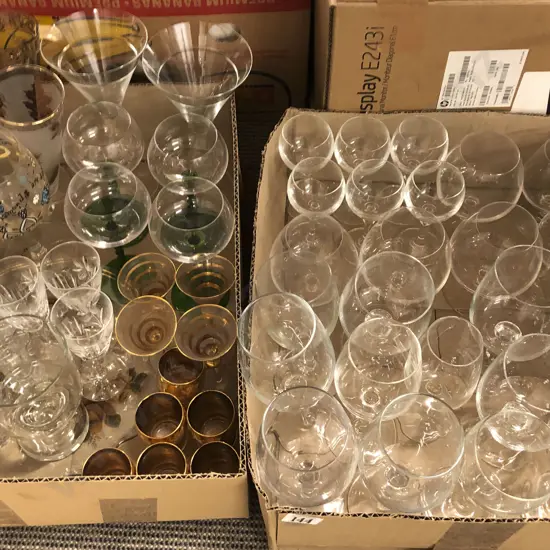 Two Boxes Asst Glassware