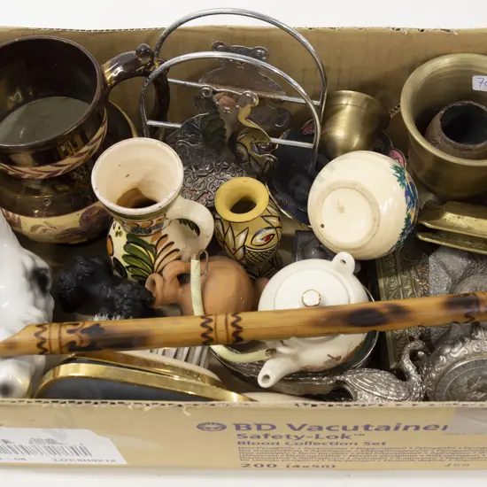 Box Asst Metalware & Vanity Set etc