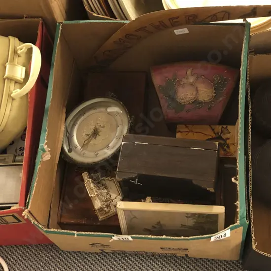 Three Boxes Asst Woodware / Jewellery Boxes / Vintage Electronics / Lawn Bowls etc