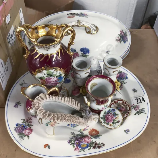 Qty Floral Decorated Limoges Miniatures & Asst