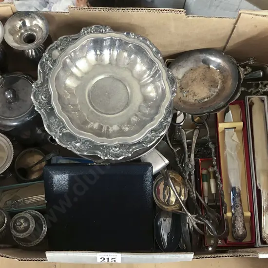Box Qty Asst Plate incl. Tea Strainers / Comports / Boxed Cutlery etc