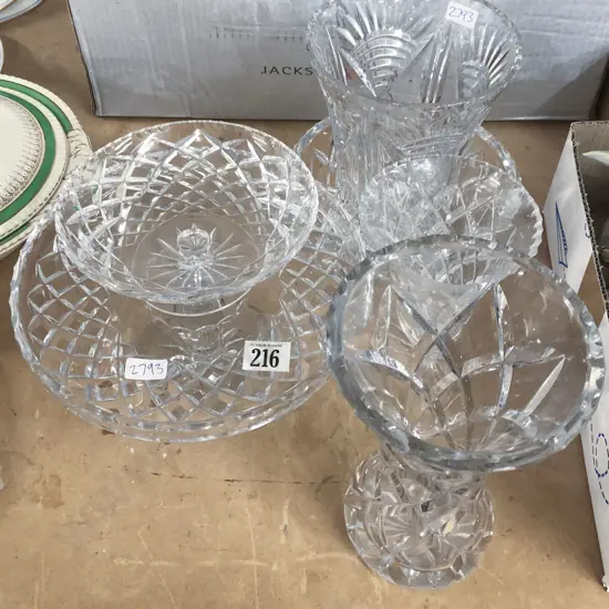 Qty Asst Crystal incl. Comport / Vases etc