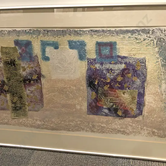 D Dodsworth Mixed Media Abstract With Gold Leaf