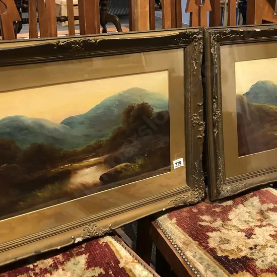 Pair of Antique Oil Landscapes