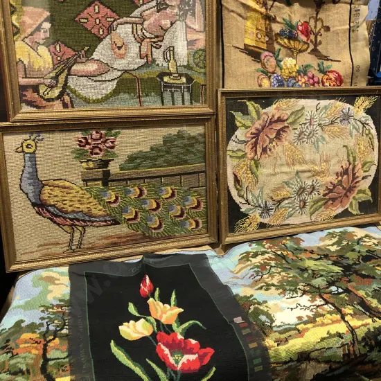 Three Framed Tapestries and Three Loose