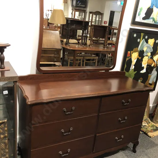 Mahogany Mirror Back Dressing Chest