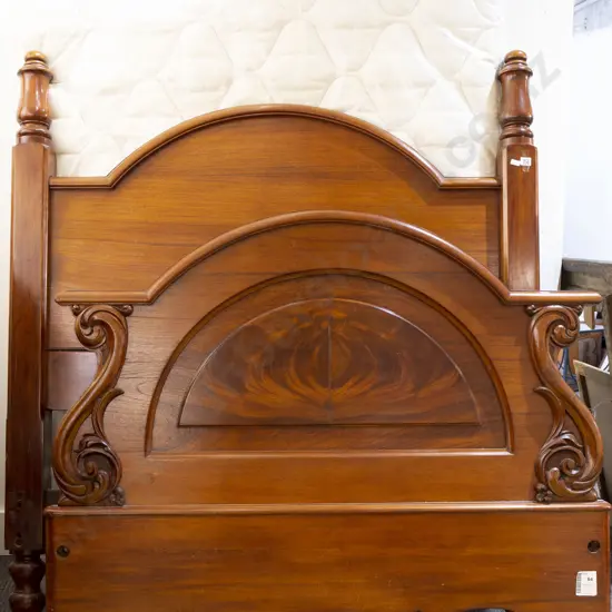 Victorian Mahogany Three Quarter Bed and Mattress (slat base) 183 x 134cm