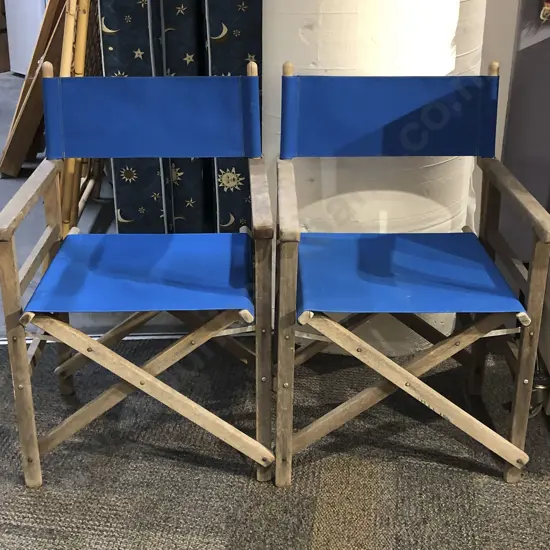 Pair Folding Deck Chairs