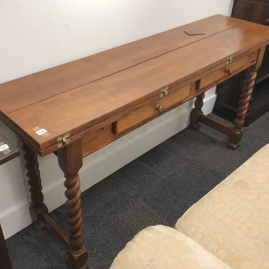 Endeavour Barley Twist Foldover Dining Table with Cutlery Drawers