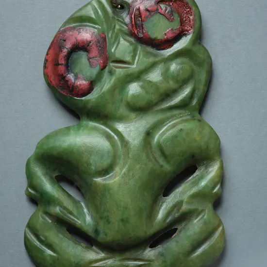 An Important 19th Century Pounamu Hei-Tiki from the Collection of Charles Frederick Goldie