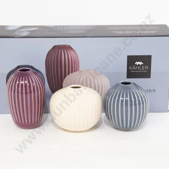 Kahler "Hammershoi" Set of Three Mini Vases