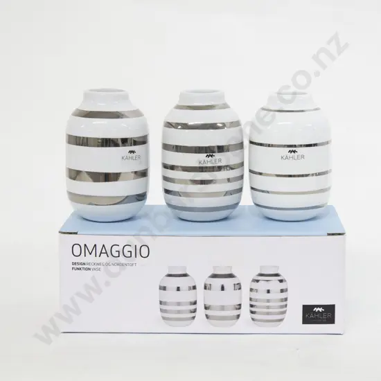 Kahler "Omaggio" Set of Three Mini Vases